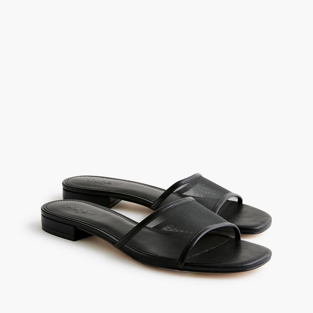 J. Crew Factory Women's Slip On Mesh Slide Sandals CI955 Black Size 11M NWT
